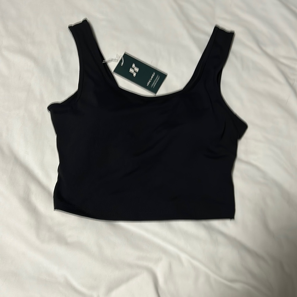 HALARA cris-cross back crop, w bra